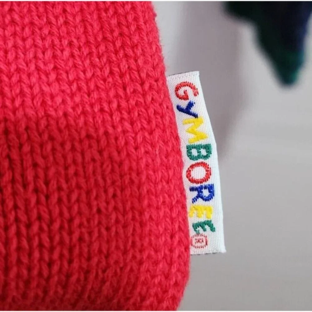 Vintage Gymboree Retro Long Sleeve Knit Pullover Sweater Rainbow Tag Red‎ Size L
